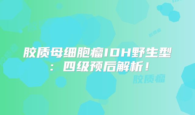 胶质母细胞瘤IDH野生型：四级预后解析！
