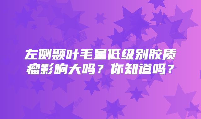 左侧颞叶毛星低级别胶质瘤影响大吗？你知道吗？