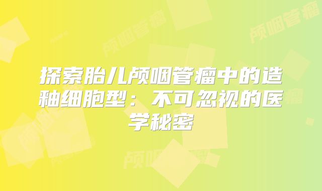 探索胎儿颅咽管瘤中的造釉细胞型：不可忽视的医学秘密