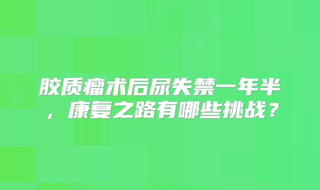 胶质瘤术后尿失禁一年半，康复之路有哪些挑战？