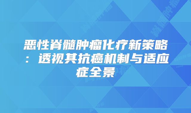 恶性脊髓肿瘤化疗新策略：透视其抗癌机制与适应症全景