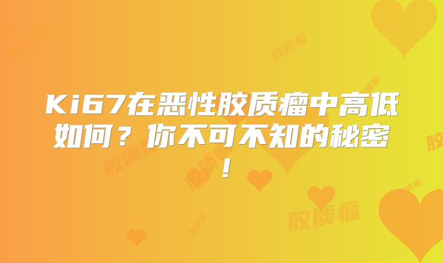 Ki67在恶性胶质瘤中高低如何？你不可不知的秘密！