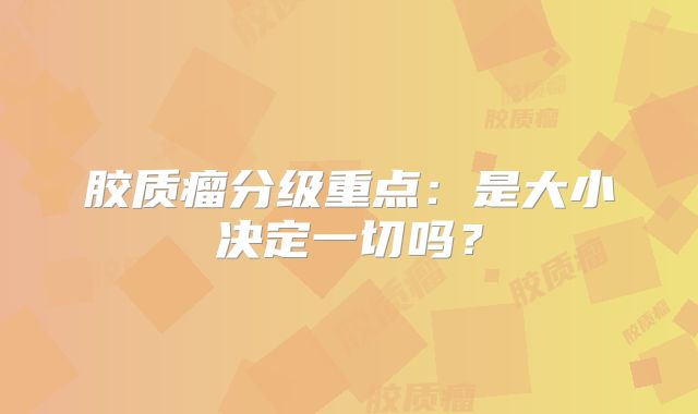 胶质瘤分级重点：是大小决定一切吗？