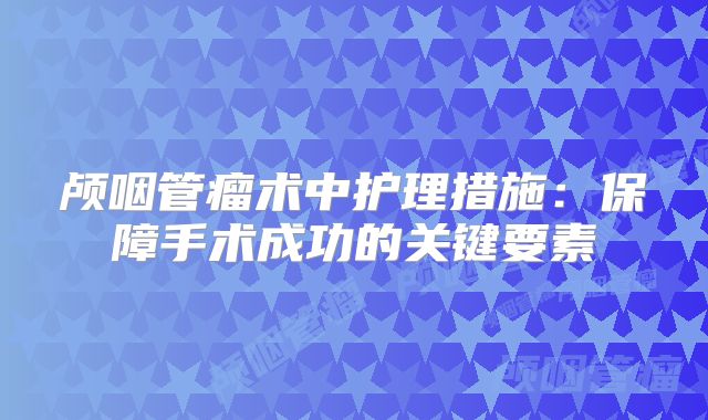 颅咽管瘤术中护理措施：保障手术成功的关键要素