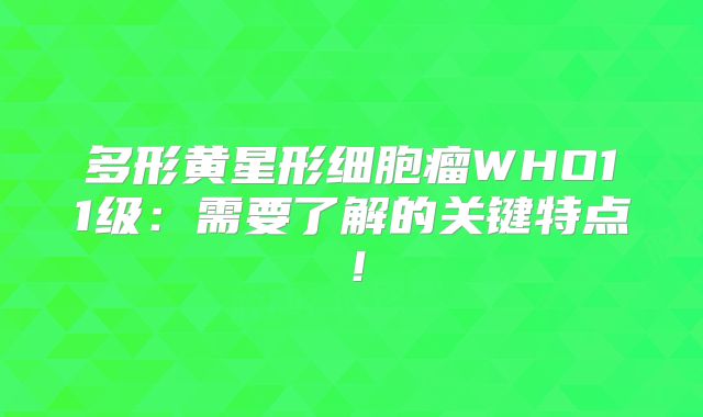 多形黄星形细胞瘤WHO11级：需要了解的关键特点！