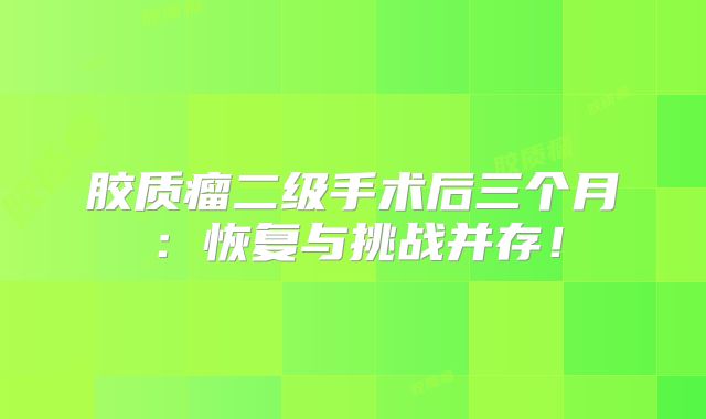 胶质瘤二级手术后三个月：恢复与挑战并存！