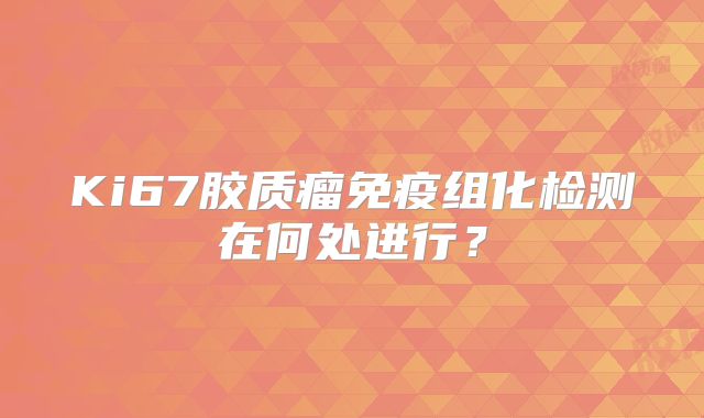 Ki67胶质瘤免疫组化检测在何处进行？