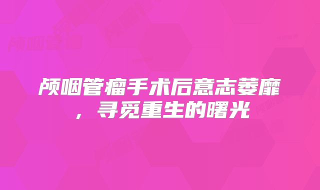 颅咽管瘤手术后意志萎靡，寻觅重生的曙光