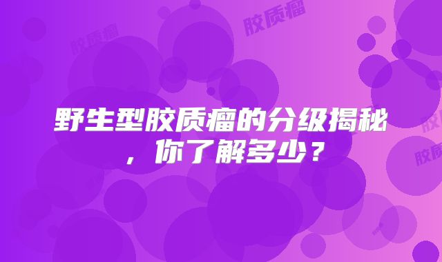 野生型胶质瘤的分级揭秘，你了解多少？