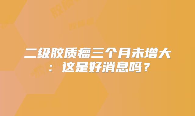 二级胶质瘤三个月未增大：这是好消息吗？