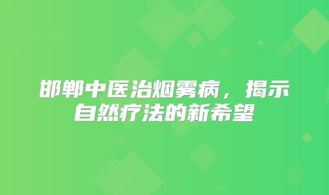 邯郸中医治烟雾病，揭示自然疗法的新希望