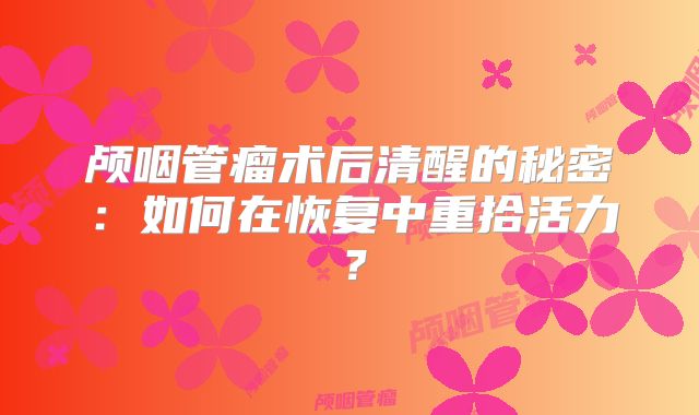 颅咽管瘤术后清醒的秘密：如何在恢复中重拾活力？