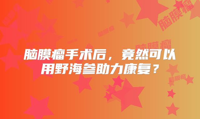 脑膜瘤手术后，竟然可以用野海参助力康复？
