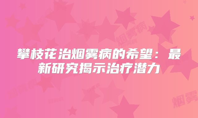 攀枝花治烟雾病的希望：最新研究揭示治疗潜力