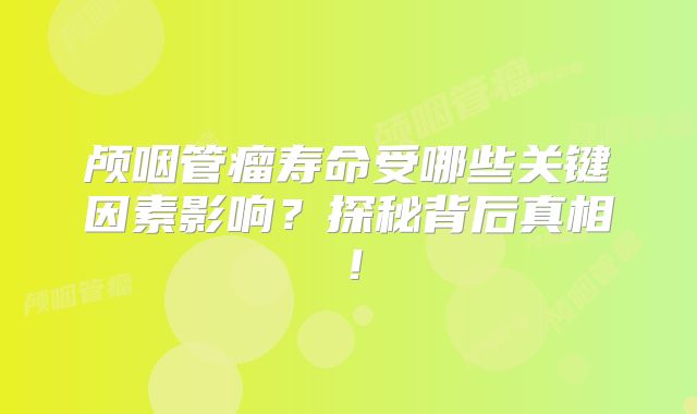 颅咽管瘤寿命受哪些关键因素影响？探秘背后真相！