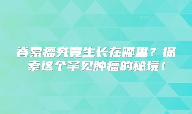 脊索瘤究竟生长在哪里？探索这个罕见肿瘤的秘境！