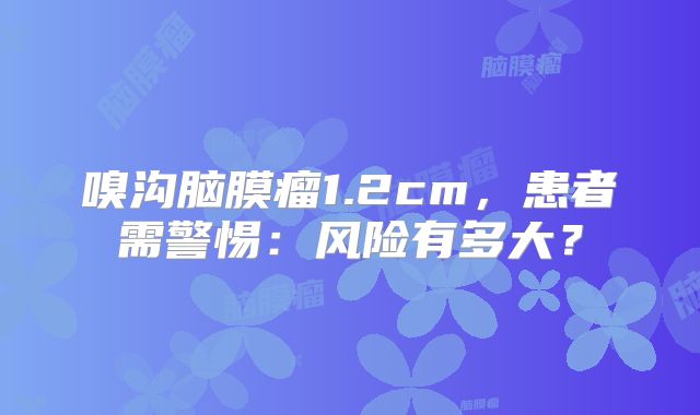 嗅沟脑膜瘤1.2cm，患者需警惕：风险有多大？