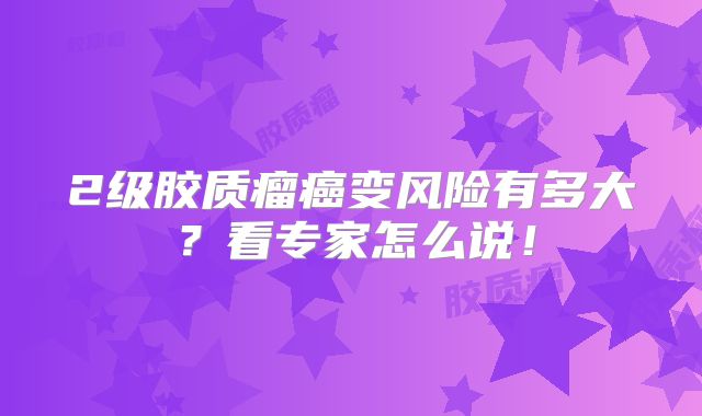 2级胶质瘤癌变风险有多大？看专家怎么说！