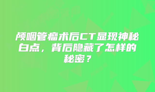 颅咽管瘤术后CT显现神秘白点，背后隐藏了怎样的秘密？