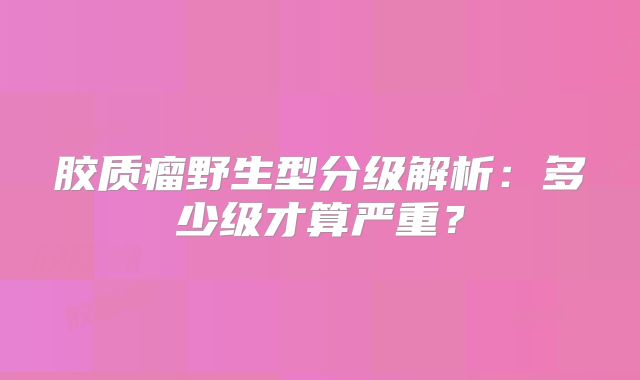 胶质瘤野生型分级解析：多少级才算严重？