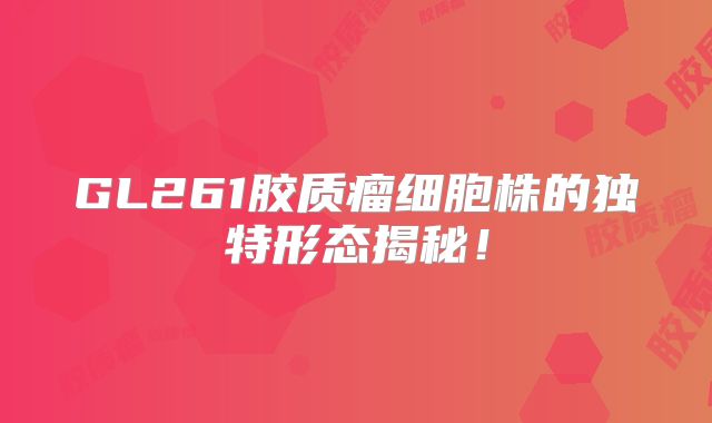 GL261胶质瘤细胞株的独特形态揭秘！