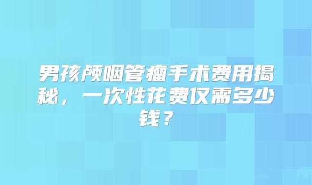 男孩颅咽管瘤手术费用揭秘，一次性花费仅需多少钱？